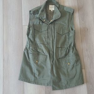 Army green jacket vest